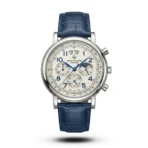 Patek Philippe grand chrono blue Leather silver case white dial Watch | AA Grade Inspired