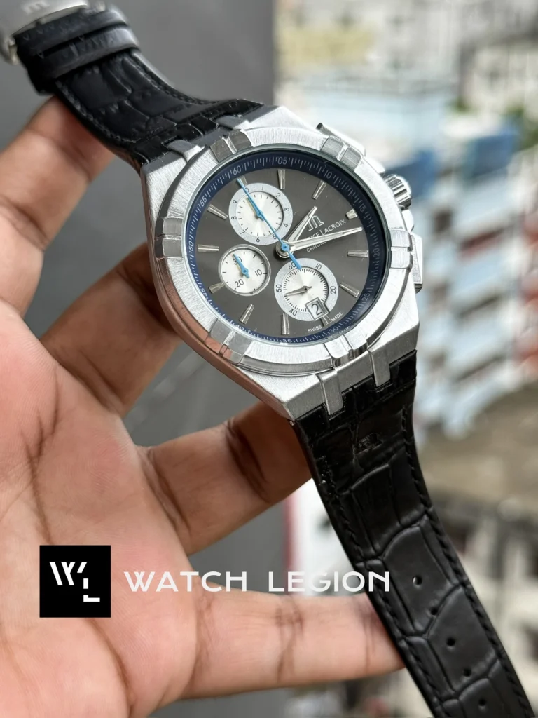 Maurice Lacroix Aikon Chronograph black Leather Watch | AA Grade Inspired