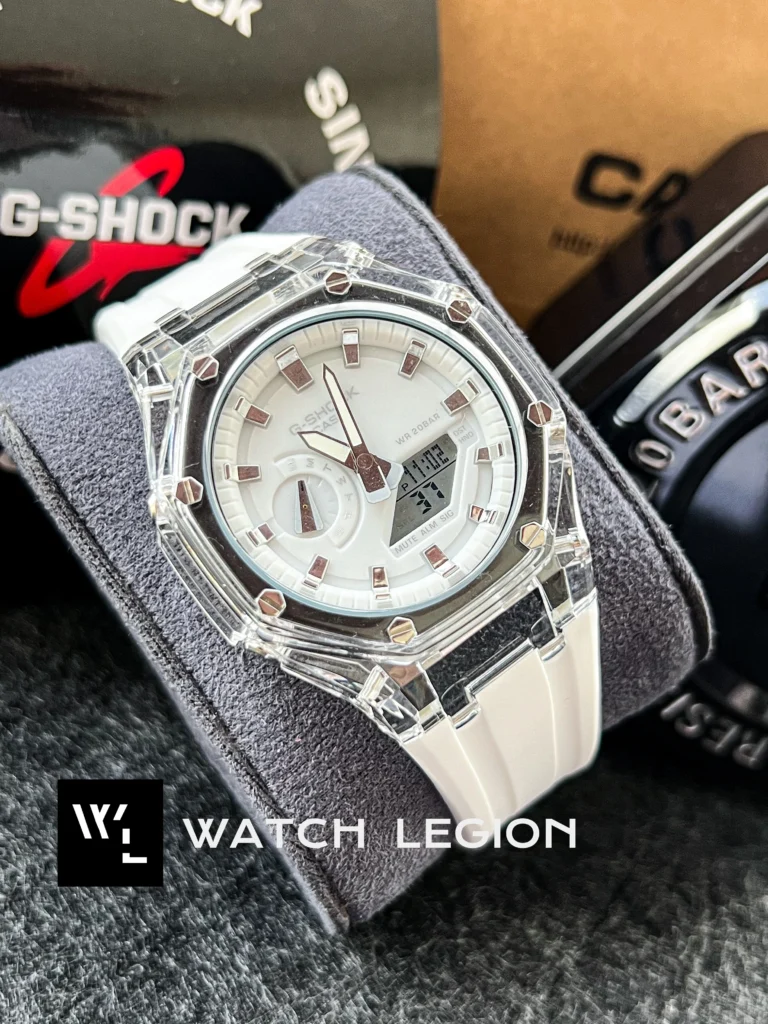 G-Shock GA-2100 Transparent Case white Strap white dial Watch | AA Grade Inspired