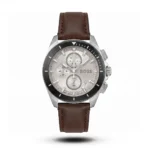 Hugo Boss Volane Chronograph brown Leather silver dial Watch | AA Grade Inspired
