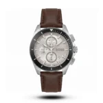 Hugo Boss Volane Chronograph brown Leather silver dial Watch | AA Grade Inspired