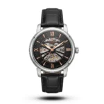Patek Philippe Skeleton Roman black Leather silver tone Watch | AA Grade Inspired