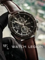 Hugo Boss Volane Chronograph brown Leather black dial Watch - Image 3