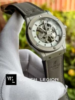 Hublot Classic Fusion Skeleton grey velvet Strap Watch | AA Grade Inspired