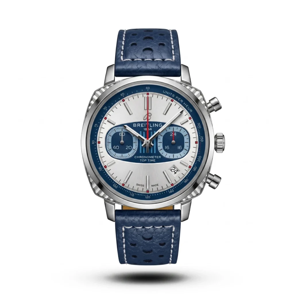 Breitling Top Time Zorro Perforated blue Strap white dial Watch | AA Grade Inspired