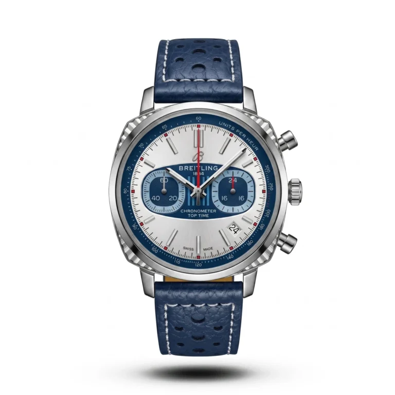Breitling Top Time Zorro Perforated blue Strap white dial Watch | AA Grade Inspired