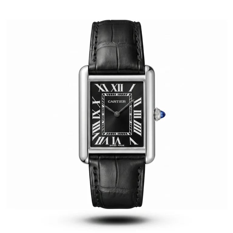 Cartier Tank Must Black Strap Black dial Men's Watch | AA Grade Inspired