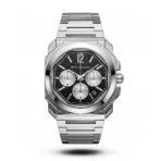 Bvlgari Octo Finissimo Silver tone Black Waffle dial Watch | AA Grade Inspired