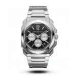 Bvlgari Octo Finissimo Silver tone Black Waffle dial Watch | AA Grade Inspired