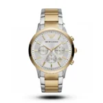 Emporio Armani Silver Dial Two-Tone Gold Alloy Watch | AA Grade Inspired