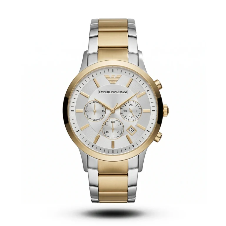 Emporio Armani Silver Dial Two-Tone Gold Alloy Watch | AA Grade Inspired
