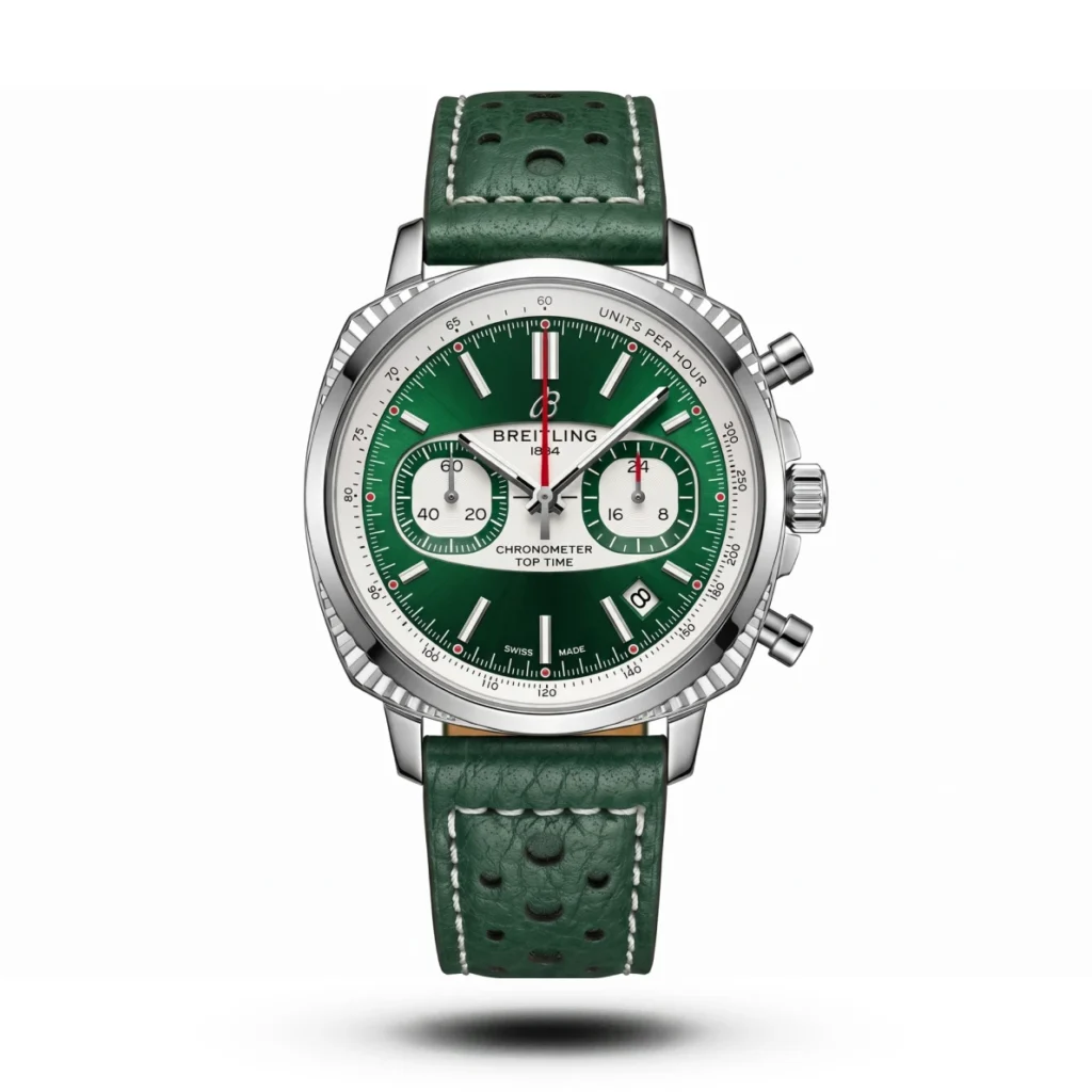 Breitling Top Time Zorro Perforated green Strap green dial Watch | AA Grade Inspired