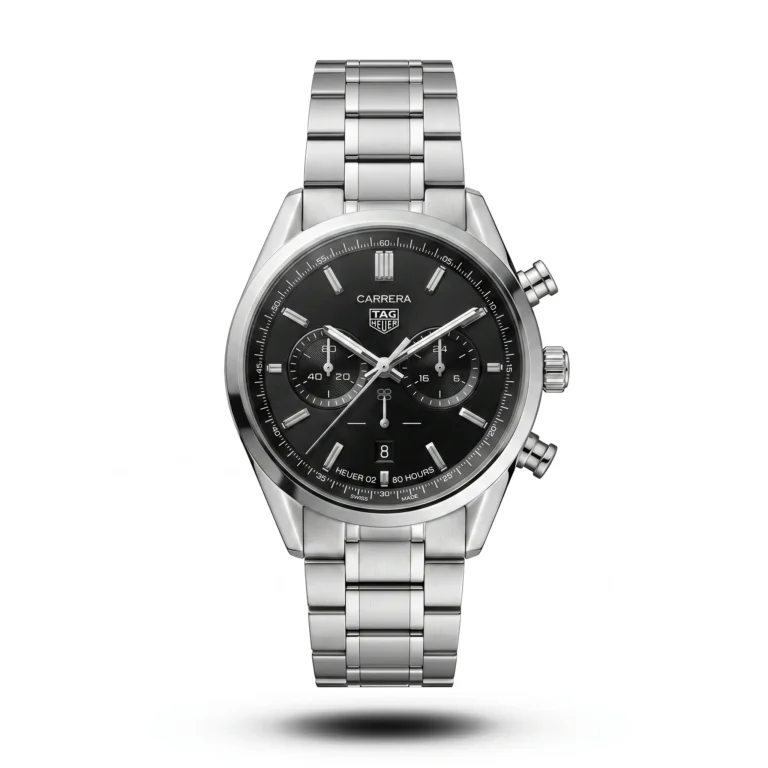 TAG Heuer Carrera Chronograph Bi-Compax Black Dial Watch | AA Grade Inspired