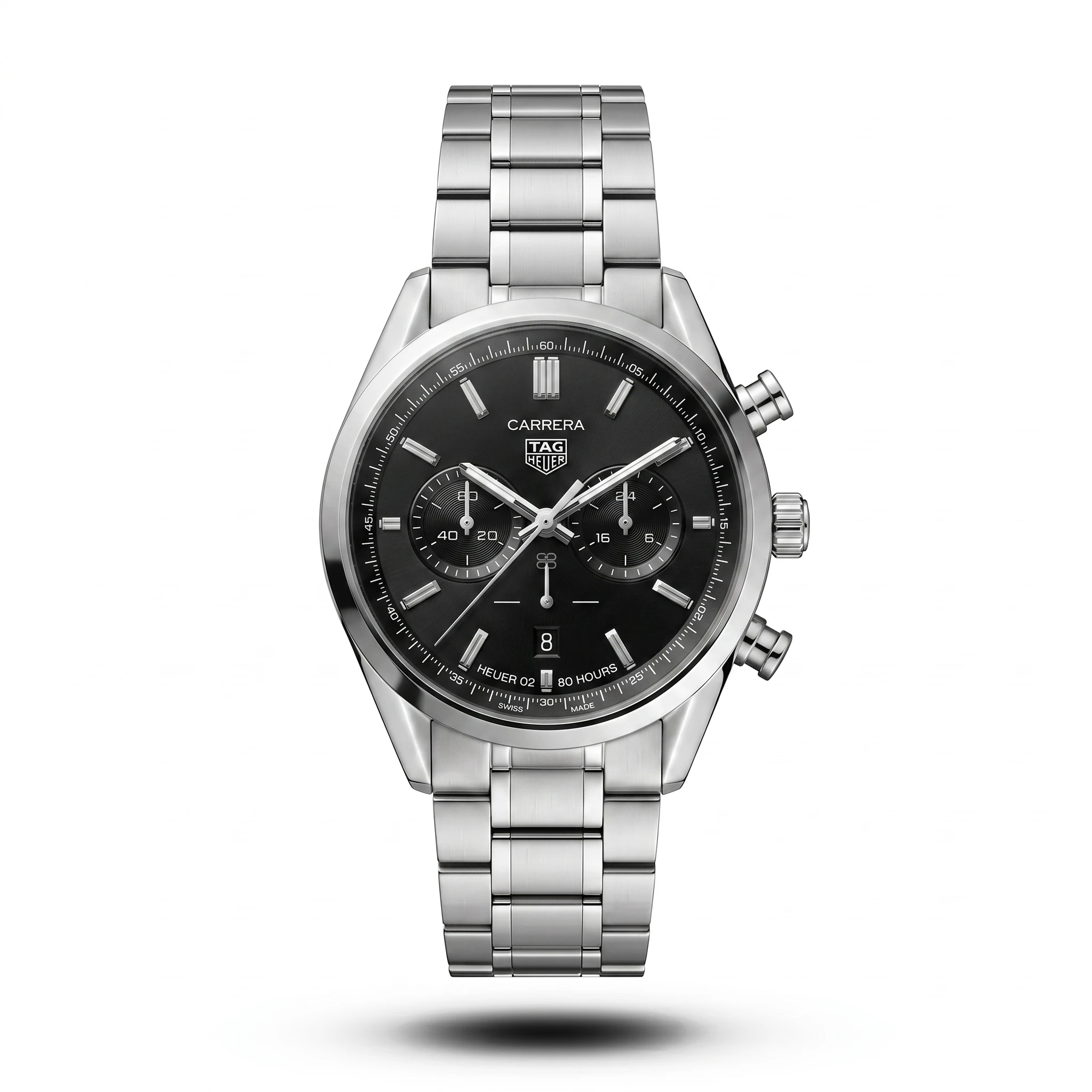 product-ecd39e3a-694c-4127-8ac1-f57437996396.webp TAG Heuer Carrera Chronograph Bi-Compax Black Dial Watch | AA Grade Inspired
