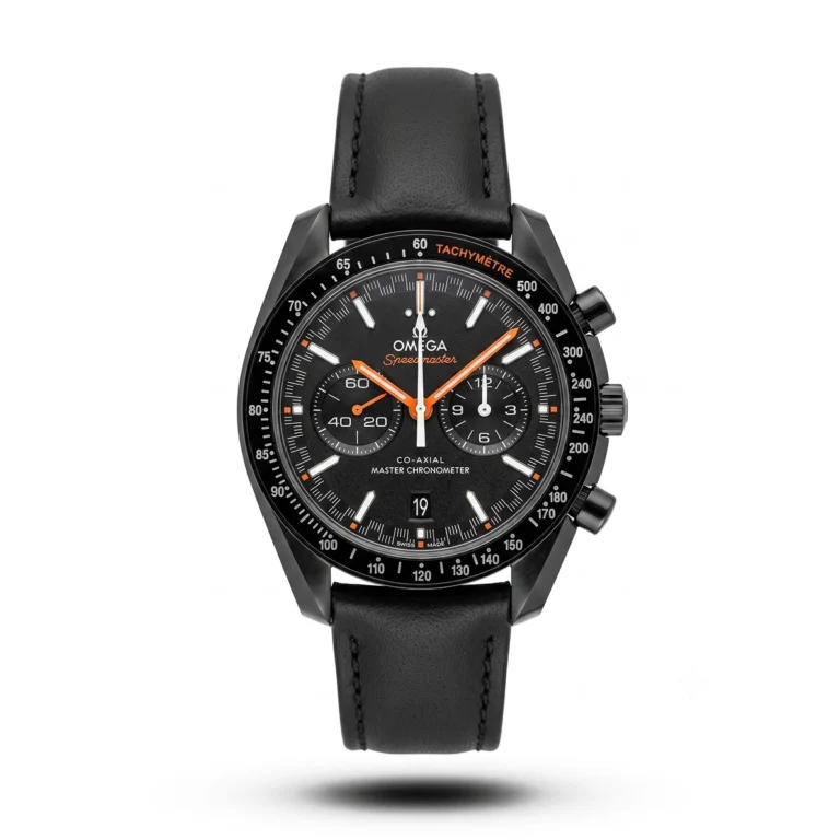 Omega Speedmaster Racing Chrono black Leather black tone Watch | AA Grade Inspired