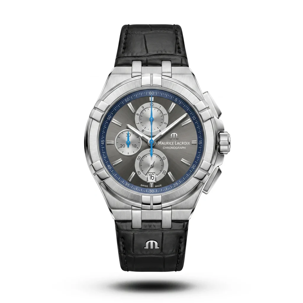 Maurice Lacroix Aikon Chronograph black Leather Watch | AA Grade Inspired
