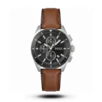 Hugo Boss Volane Chronograph mustard Leather black dial Watch | AA Grade Inspired