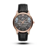 Emporio Armani Meccanico rose gold case grey dial Leather Strap | AA Grade Inspired