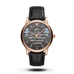Emporio Armani Meccanico rose gold case grey dial Leather Strap | AA Grade Inspired