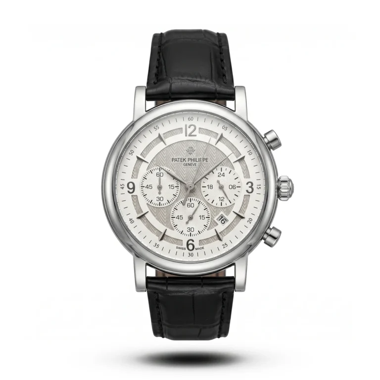 Patek Philippe Tri-Compax Chrono black Leather white dial Watch | AA Grade Inspired