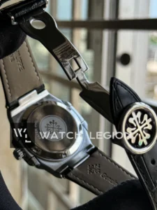 Patek Philippe Nautilus Blue Leather Strap Watch - Image 3