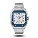 Cartier Santos de Cartier blue bezel white dial Steel Watch | AA Grade Inspired