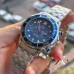 Omega Seamaster Diver Chronograph Blue Dial Steel Watch - Image 2