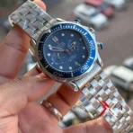 Omega Seamaster Diver Chronograph Blue Dial Steel Watch - Image 4