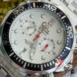 Omega Seamaster Diver Chronograph White Dial Steel Watch - Image 9