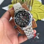 Omega Seamaster Diver Chronograph Black Dial Steel Watch - Image 2