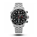Omega Seamaster Diver Chronograph Black Dial Steel Watch