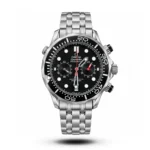 Omega Seamaster Diver Chronograph Black Dial Steel Watch