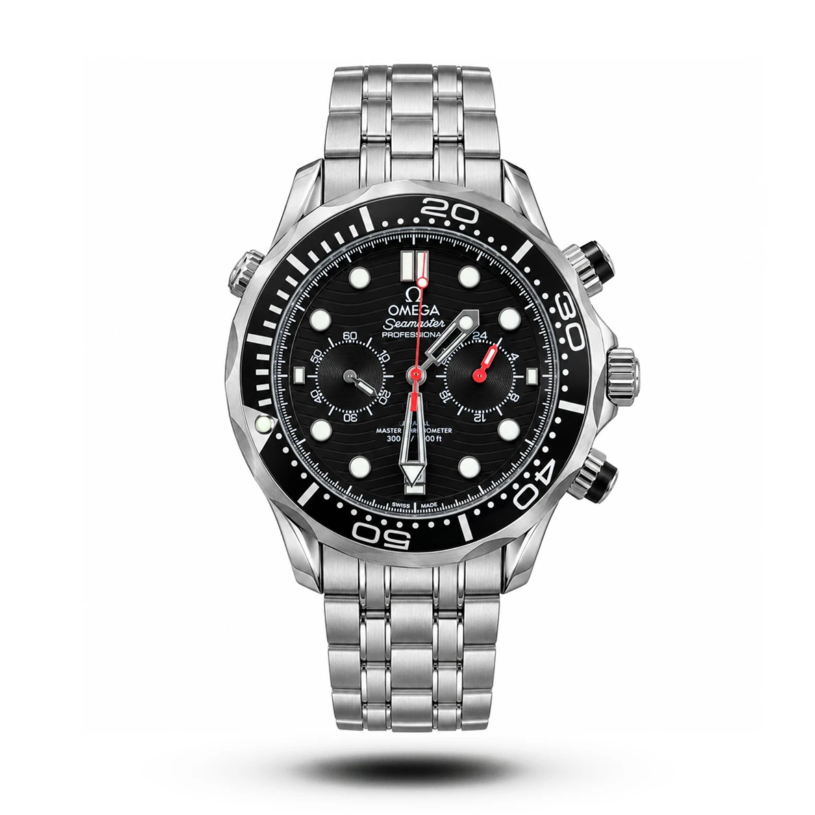 product-04e635e8-f778-4cb3-9c87-f50e579d323b Omega Seamaster Diver Chronograph Black Dial Steel Watch