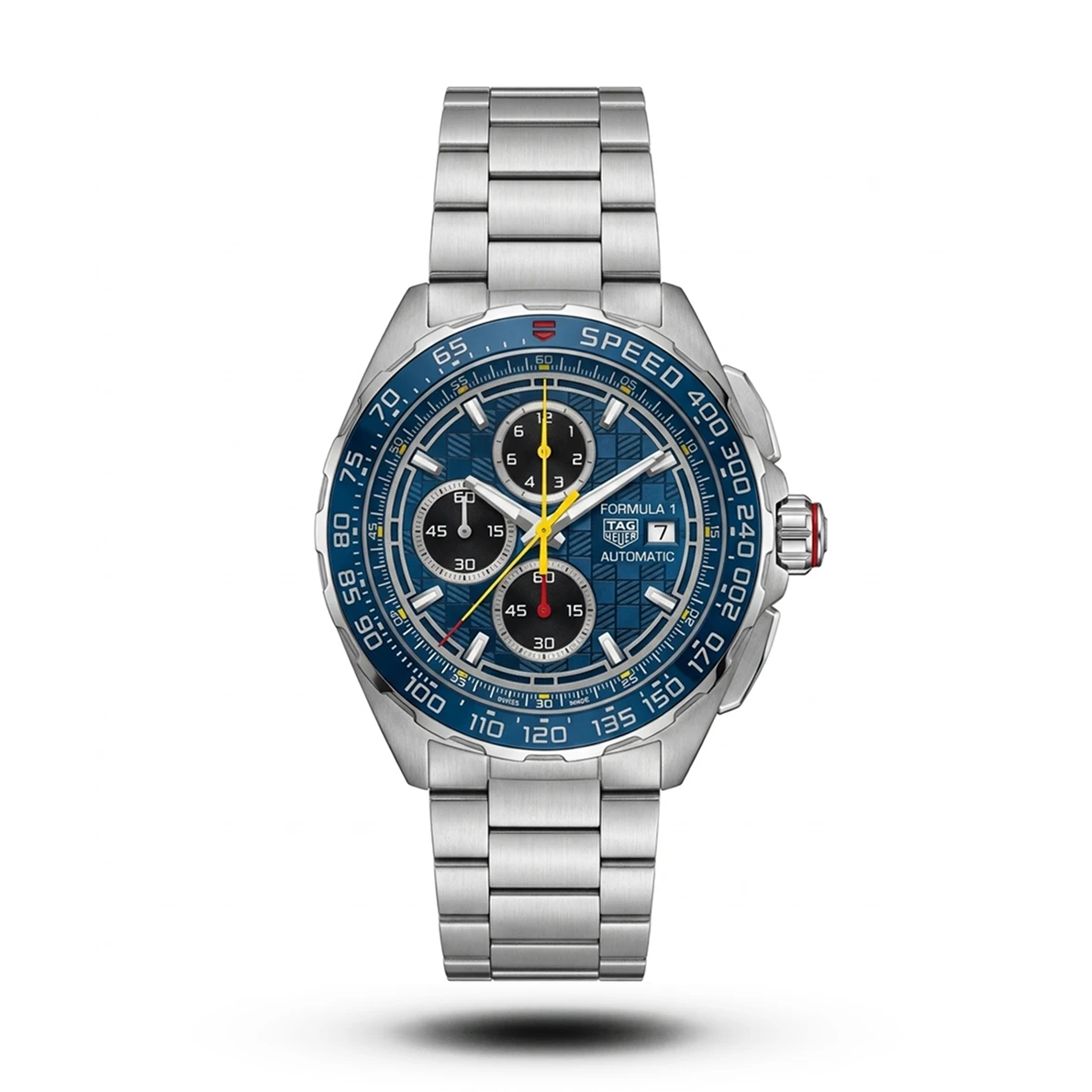 product-09e13aca-c3d0-478b-b9c4-bb8b90328416 TAG Heuer Formula 1 Chronograph Blue Dial Yellow Accent Watch