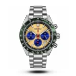 Seiko Prospex Speedtimer Chrono Champaign Dial Green Bezel Watch