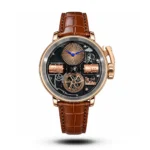 Jacob & Co Godfather Music Box Tourbillon Brown strap Rose Gold Case Watch