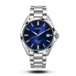 Seiko Automatic Sunburst Blue Dial Steel Watch