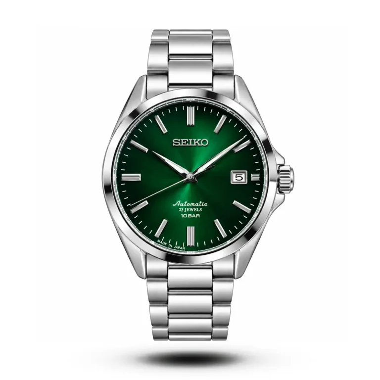 Seiko Automatic Sunburst Green Dial Steel Watch