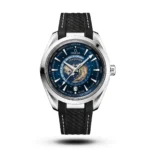 Omega Inspired Aqua Terra Worldtimer Deep Blue Dial Black Strap Watch | AA Grade
