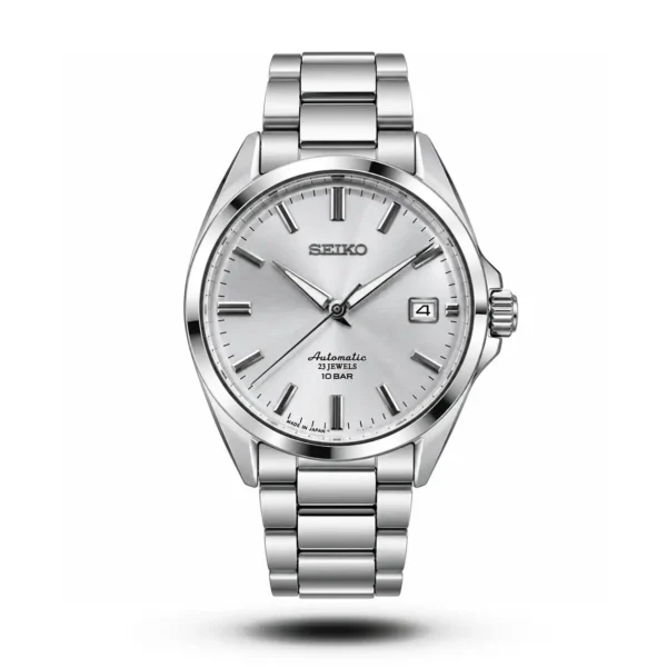 Seiko Automatic Sunburst White Dial Steel Watch