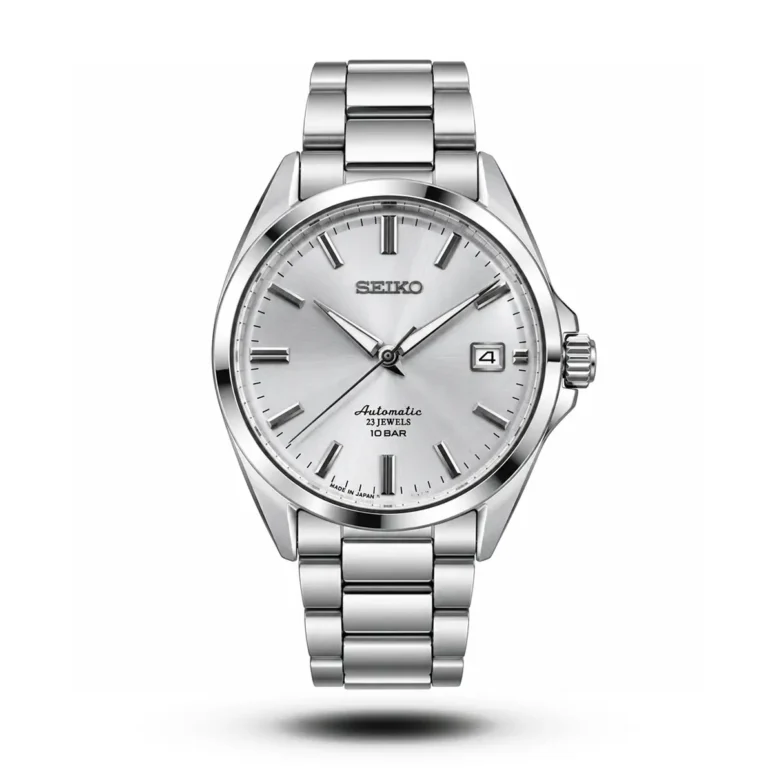 Seiko Automatic Sunburst White Dial Steel Watch