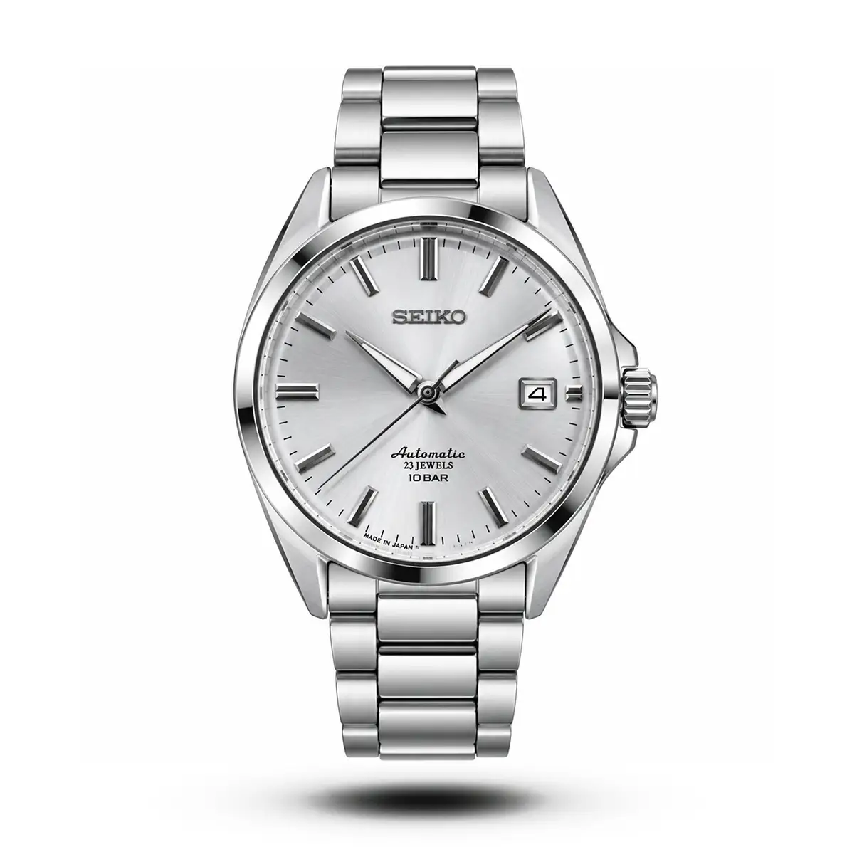 Seiko Automatic Sunburst White Dial Steel Watch Seiko Automatic Sunburst White Dial Steel Watch