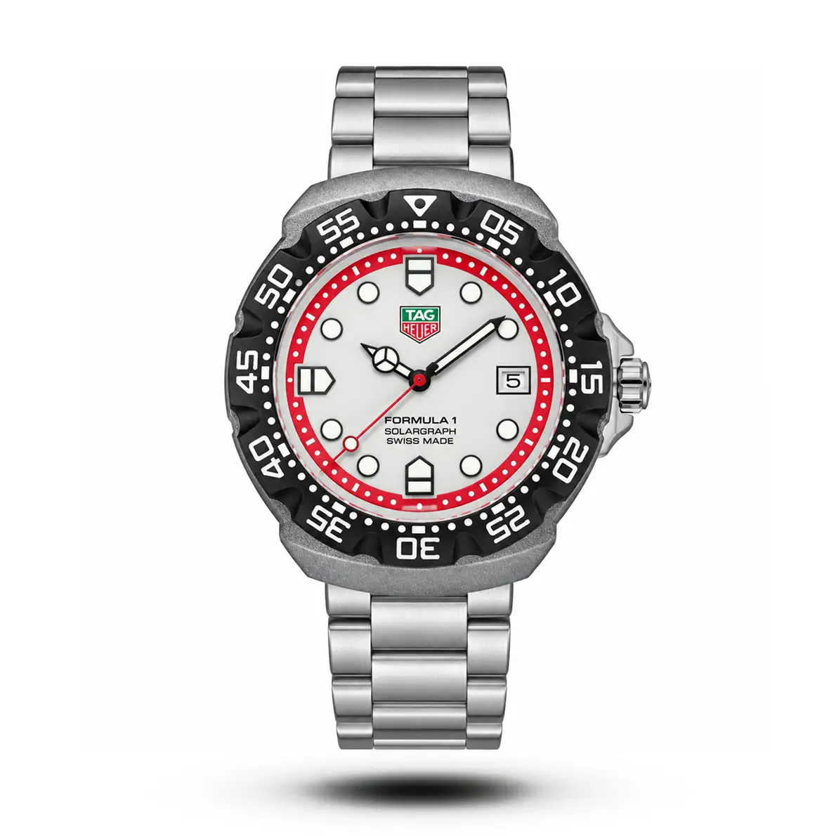 TAG Heuer Formula 1 Solargraph Silver Dial Black Bezel Watch TAG Heuer Formula 1 Solargraph Silver Dial Black Bezel Watch