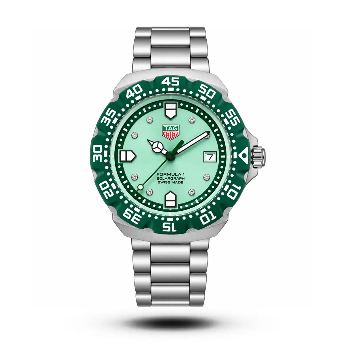 TAG Heuer Formula 1 Solargraph Powder Green Dial Green Bezel Watch TAG Heuer Formula 1 Solargraph Powder Green Dial Green Bezel Watch