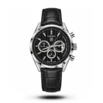 TAG Heuer Carrera Calibre 1969 black dial black strap silver tone Watch