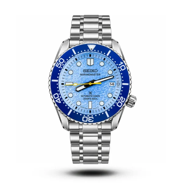 Seiko Marinemaster 300M Diver SKy Blue DIal Blue Bezel Watch