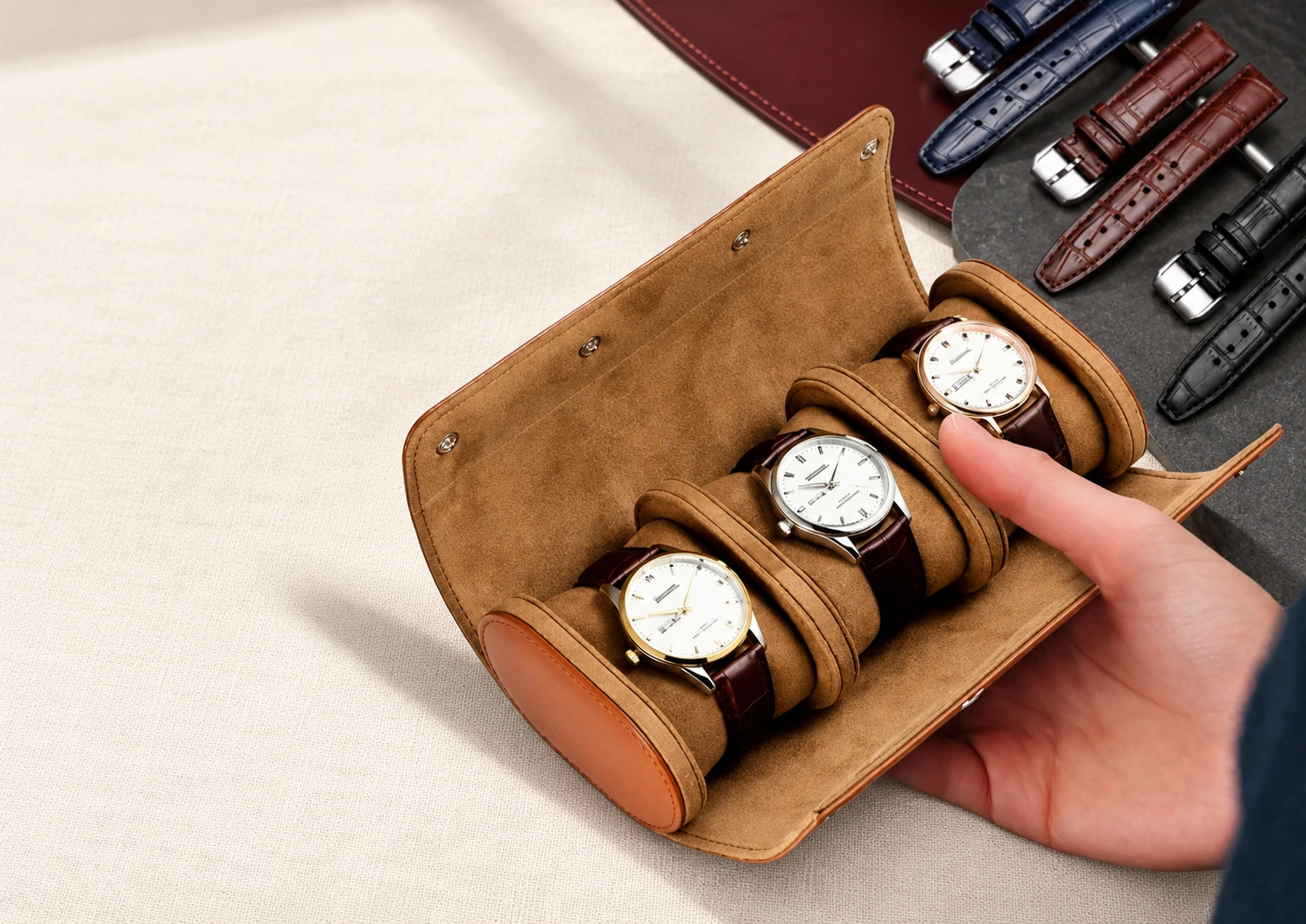 Watch travel case and replacement straps — Xero Hour accessories